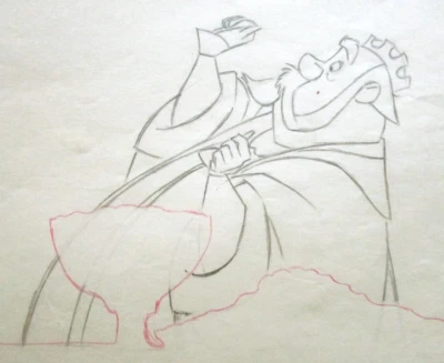 KING HUBERT 1959 SLEEPING BEAUTY Walt Disney ORIGINAL PRODUCTION cel DRAWING - Image 1 of 2