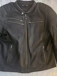 Richa Charleston Leather Motorcycle Jacket Mens 4XL UK Size 50/52 Inch Chest. - Picture 1 of 16