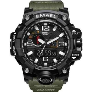 Montres-bracelets pour hommes à Quartz analogique numérique LED Imperméable Vert - Imagen 1 de 4