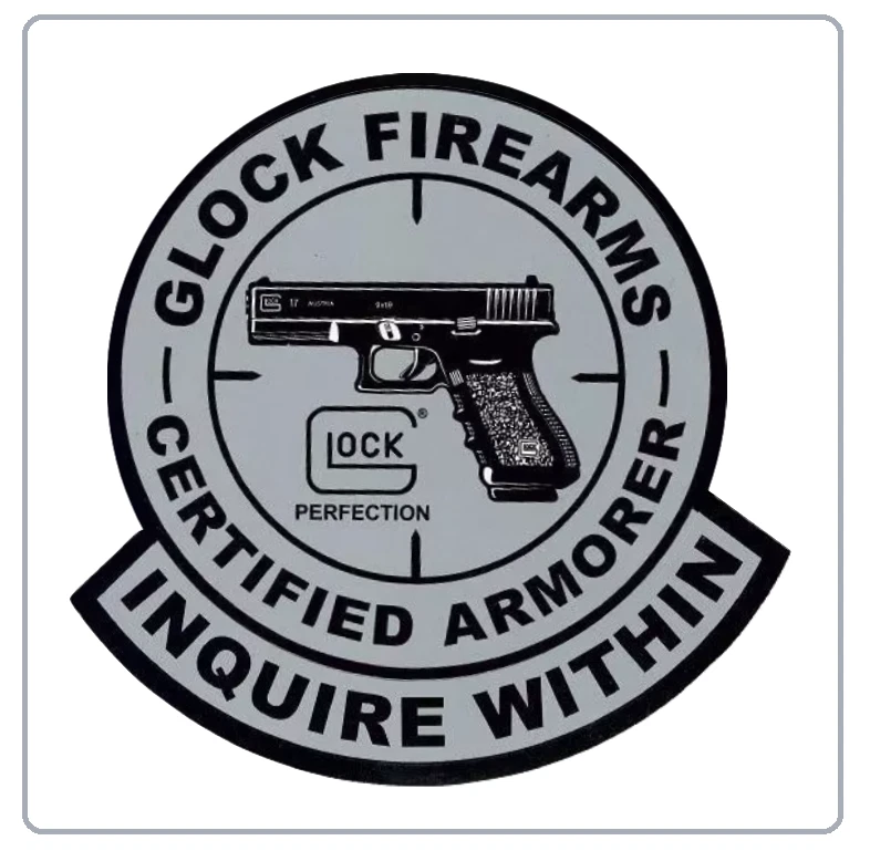 Calcomanía adhesiva de armadura certificada Glock Gun caja de herramientas segura ventana de camión A2 segunda empuñadura Foto 1 de 1