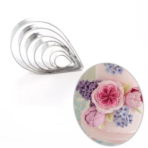 7pcs/set Rose Flower Fondant Mould Stainless Steel Petal Cutters Cookie Cutter - Picture 1 of 8