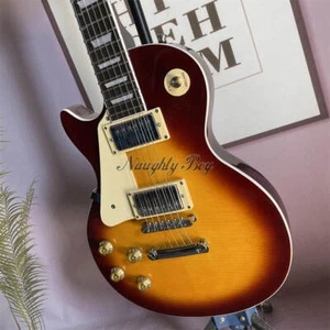 Chitarra elettrica mancina Sunburst Flamed Maple Top cromo hardware pickup HH - Foto 1 di 7