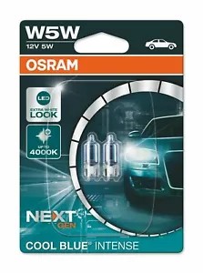 COPPIA LAMPADE LAMPADINE POSIZIONE TARGA W5W T10 OSRAM NEXT GENERATION 4000K 12V - Foto 1 di 3