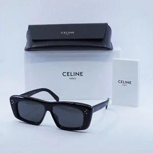 CELINE CL40259I 01A Shiny Black/Grey 57-12-140 Sunglasses New Authentic - Picture 1 of 6