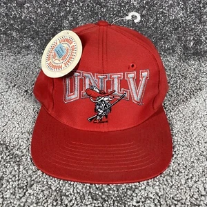 Vintage 90s UNLV Runnin' Revels NCAA Hat Snapback Cap Red Gray Deadstock NOS - Picture 1 of 10