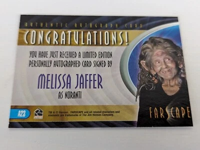 Farscape Season 3 Autograph Card Auto A23 Melissa Jaffer as Noranti - Image 1 of 2
