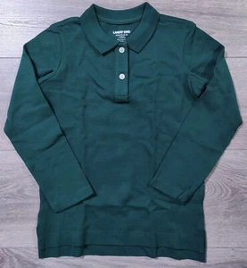 Lands End Polo Shirt Girls Medium 5-6 Green School Uniform Top Kids - Picture 1 of 6