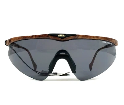 Gafas de sol Uvex vintage marrón mamut marco protector de grano de madera con lente gris Foto 1 de 4