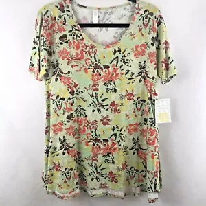 Neu mit Etikett LuLaRoe perfektes T-Shirt mint koralle Geist Streifen Blumenmuster Gr. XXS 2XS - Bild 1 von 6