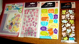 4 PAQUETES. PEGATINAS Y TROQUELADOS PARA ÁLBUMES DE RECORTES PARA BEBÉS - Imagen 1 de 4
