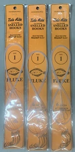 3 Packs Tide Rite Saltwater Fluke Rigs Snelled Mustad Hooks Gold Size 1 - Picture 1 of 1