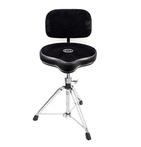 Roc n Soc Moto Seat Drum Stool Throne With Backrest BLACK - Picture 1 of 3