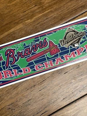 Vintage Atlanta Braves Bumper Sticker Official MLB Baseball 1990’s USA 11” JD - Image 1 of 4
