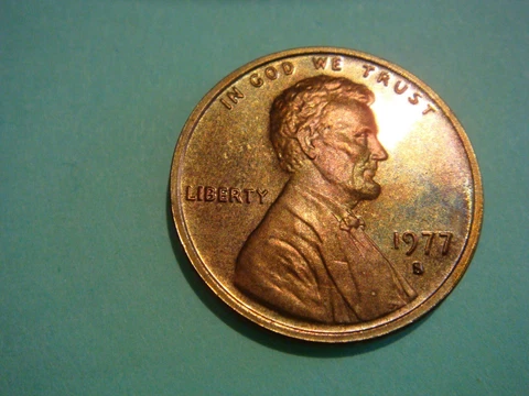 1977 S Lincoln Cent - Proof UNC, red BU, beautiful coin little toning Cover