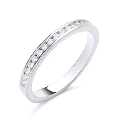 Sterling Silver 0.25ct Simulated Diamond Eternity Band Ring size K to S - Image 1 of 4