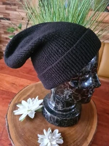 Schwarze Wollmütze Winter Mütze Beanie von H & M , Ripp - Bild 1 von 4