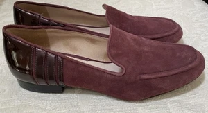 Karl Lagerfeld Paris Bea Burgundy Suede Slip-On Loafers Flats Women's Size 7 - Picture 1 of 7