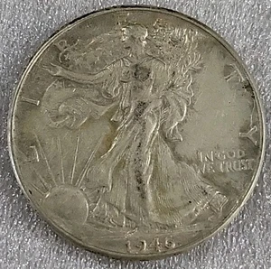 Medio dólar estadounidense Walking Liberty 1946 90 % plata *C712 - Imagen 1 de 3