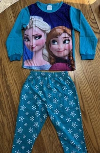 Disney Frozen Girl Elsa, Anna Long Sleeve Pajama Set Size 5 Brand New - Picture 1 of 15