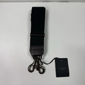 Filson Cinghia a Tessitura 24/48 Ore Cotone Nero con Scatto Ottone Pelle Marrone - Foto 1 di 6