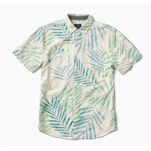 Roark Revival Herren Hemd XL Grün Palmenmuster Knopfleiste Kurzarm Hawaii - Bild 1 von 10