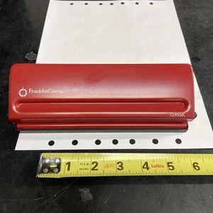 Franklin Covey Classic 7 Hole Punch for 7 Ring Binder Planner Organizer RED! - Picture 1 of 1