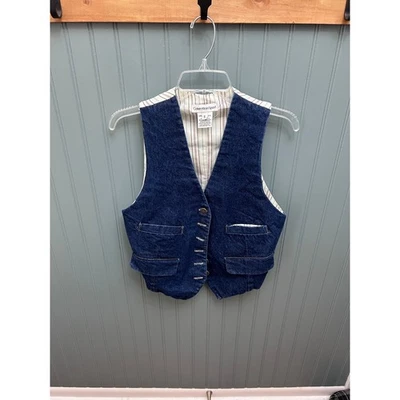 Chaleco Denim Deportivo Calvin Klein Para Mujer Talla S Forro a Rayas Bolsillos Botón De Colección Foto 1 de 4