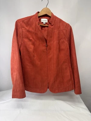 Jaqueta de couro laranja camurça Studio Works 4P fecho com zíper bem personalizado - Imagem 1 de 4