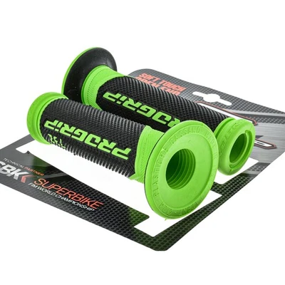 Progrip Grip Rubber Handlebar Grips Hand Grips 732 Green Motorcycle Scooter Cross Quad - Image 1 of 3