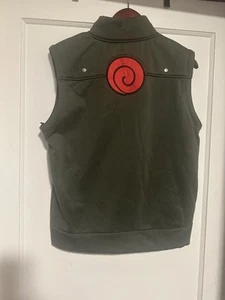 Vtg Naruto Sz MediumCosplay MASASHI KISHIMOTO Puffy Green Vest Unisex - Picture 1 of 9