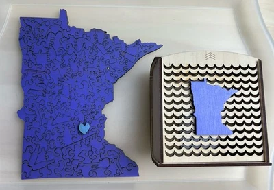 Rompecabezas de madera Minnesota Purple Passion Big Stick Studio hecho en EE. UU. Foto 1 de 4