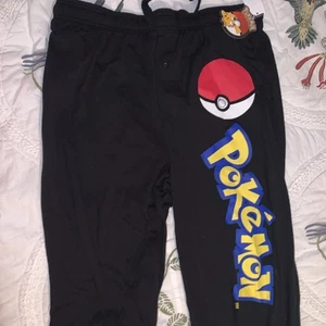 Mens Womens NWT Pokemon Ball Black Pajama Lounge Sleep Pants Size MED - Picture 1 of 8