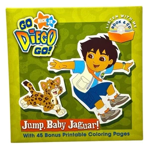 Seltenes 2008 Go Diego Go Jump Baby Jaguar Buch & CD versiegelt mit 45 Malblättern - Bild 1 von 2