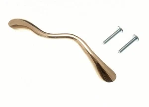 2 X Brassed EB Metal Cupboard Handles Wave Style 96mm Onestopdiy New - Picture 1 of 1
