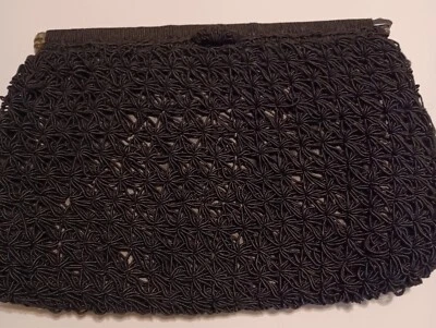 BLACK CROCHETED BAG MADE IN JAPAN - Image 1 of 3