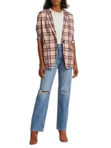 Rag & Bone "Margot" single breasted plaid blazer in pink plaid size US0/UK6 - Picture 1 of 11