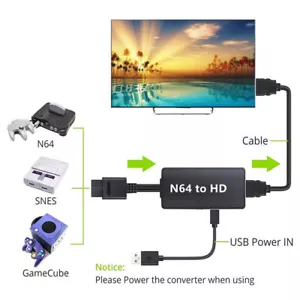 N64 To HDMI Converter Adapter HD Cable for Nintendo 64 Gamecube Super NES SNES - Picture 1 of 12