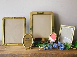 Assorted Vintage Solid Brass Rectangular and Oval Picture Frame - Picture 1 of 10