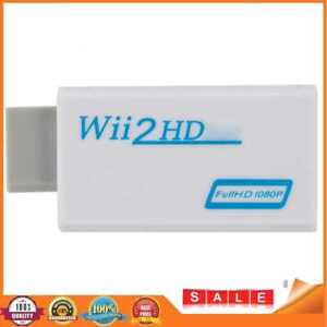 WII to HDMI-compatible Converter Full HD 1080P Wii 2 Adapter 3.5mm (White)