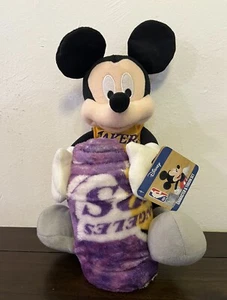 NBA Lakers Disney Mickey Mouse Hugger Plush & Throw Set NWT - Picture 1 of 6