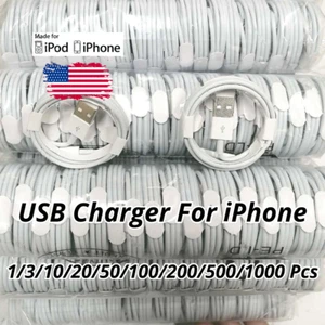USB Charger Cable Cord For Apple iPhone 6 7 8 X XR 11 12 13 14 Pro Max Wholesale - Picture 1 of 5