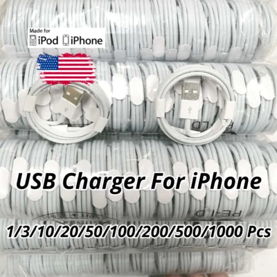 USB Charger Cable Cord For Apple iPhone 6 7 8 X XR 11 12 13 14 Pro Max Wholesale - Image 1 of 4