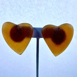 MIGEON & MIGEON PARIS Vintage Harz Herz Clip Ohrringe - Bild 1 von 5