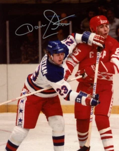 DAVE CHRISTIAN SIGNED AUTOGRAPHED 8x10 PHOTO OLYMPIC GOLD HOCKEY BECKETT BAS - Picture 1 of 2