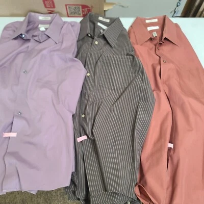 3 x Camisas de vestir Van Heusen 17 17.5 34/35 para hombre abotonadas limpieza en seco X grandes  Foto 1 de 4