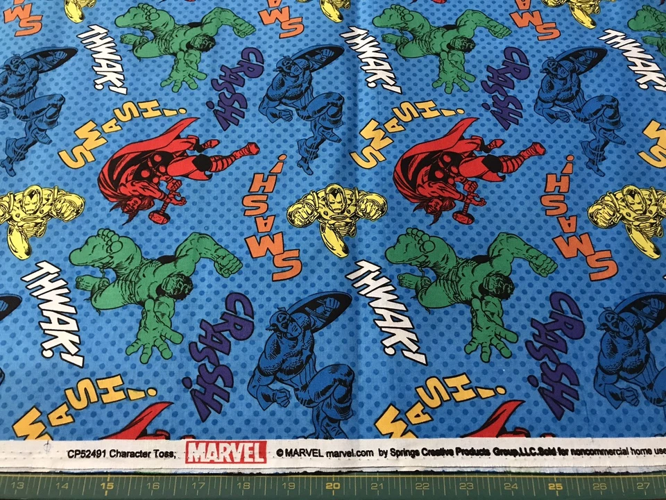 Marvel Character Toss 35” X 44” 100% tela algodón #310 Foto 1 de 1