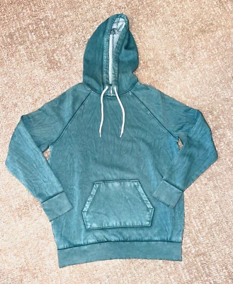 MOSSIMO SUPPLY CO Women's Hoodie XS Fleece Teal Green Wash Oversized - Image 1 of 4