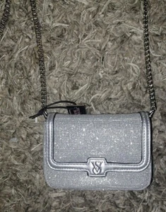 Victoria Secret micro crossbody/shoulder bag brand new Silver Bling - Picture 1 of 5