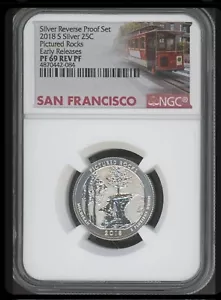Silver Reverse Proof Set 2018 S 25C Pictured Rocks PF69 Encased Mint - Picture 1 of 2