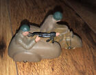 **READ** Vintage 1930s  Auburn Rubber Toys Military Army Motorcycle w/ Sidecar